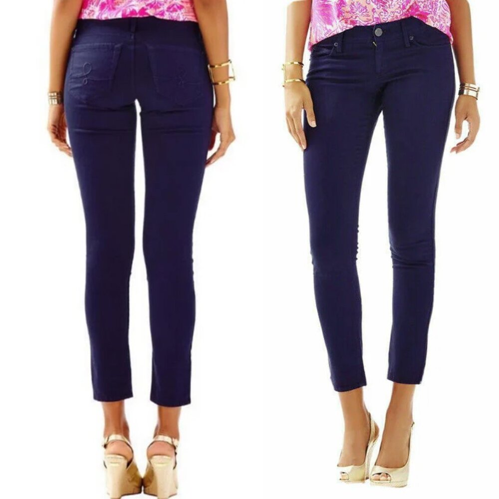 NWT - LILLY PULITZER WORTH SKINNY PANTS SATEEN JEANS